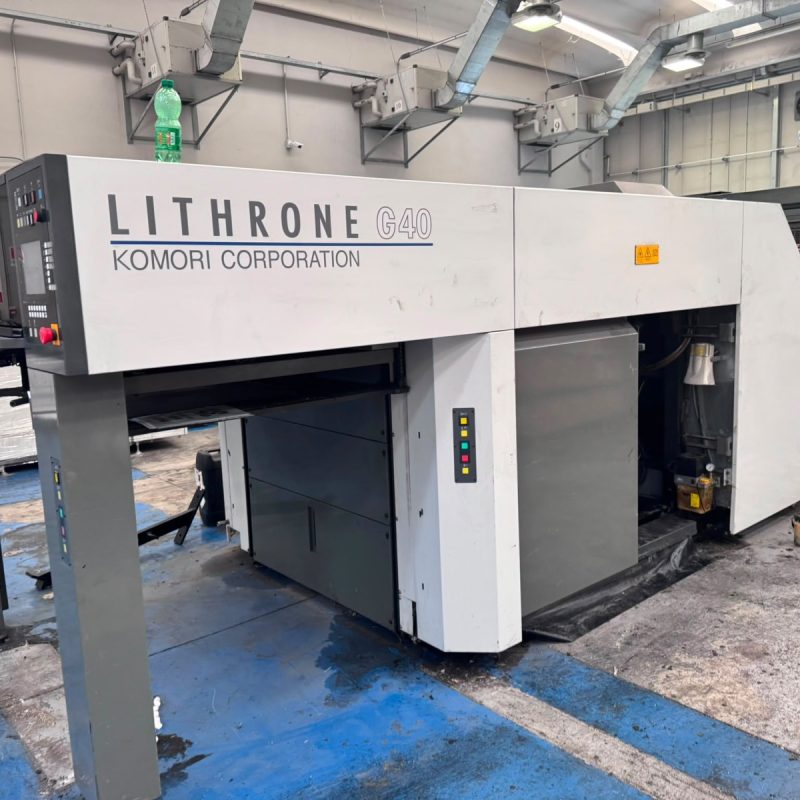 2014 Komori Lithrone GL 640 H printing press during dismantling in Italy